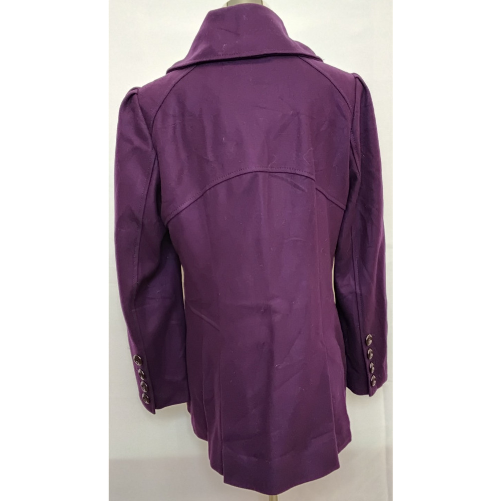 Guess Wool Blend Peacoat Women's Large Petite Purple Double Breasted #Z5447 - Picture 3 of 16